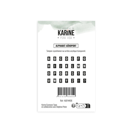 Les Ateliers de Karine - Pura Vida - Alphabet Aeroport Stamp Set