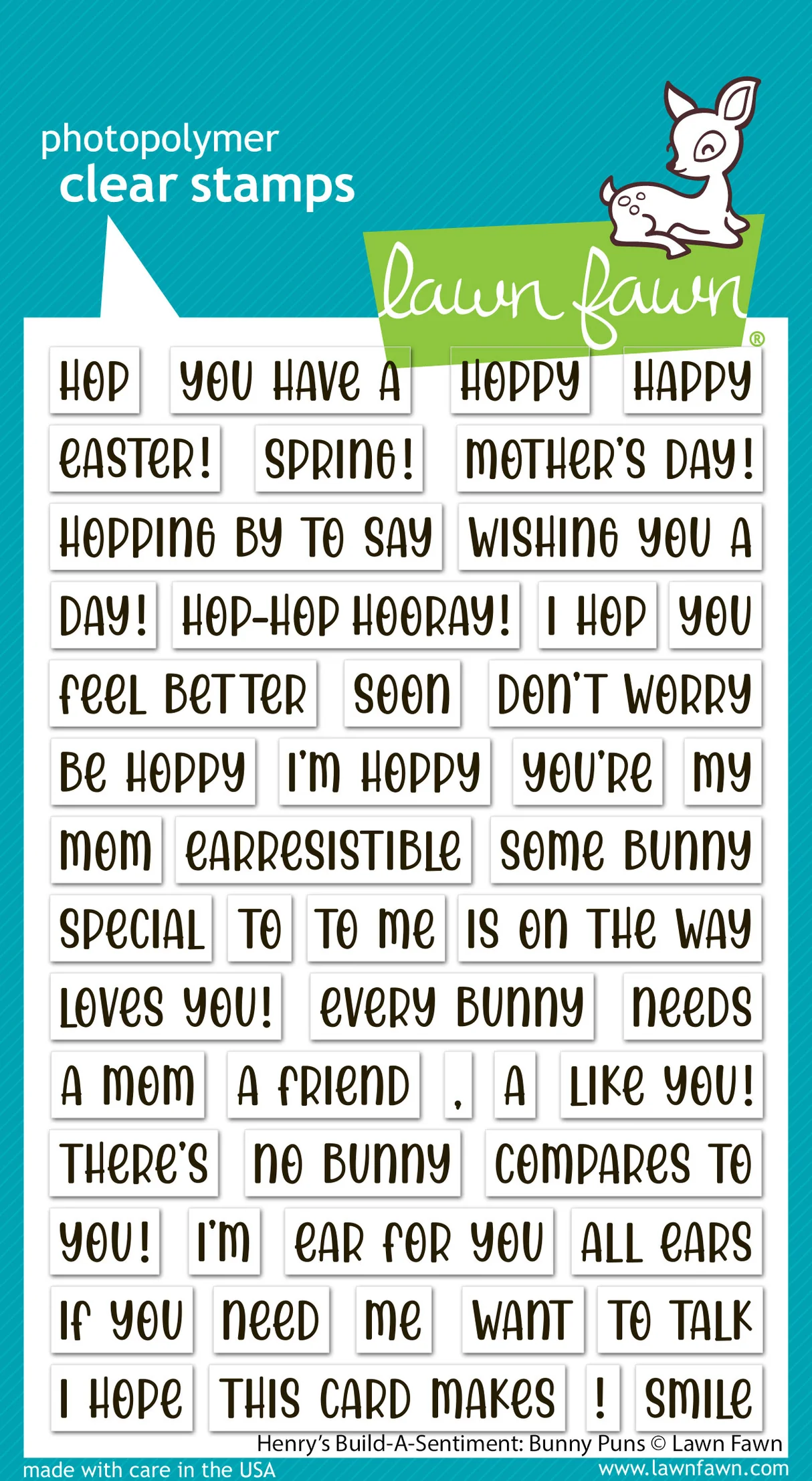 Lawn Fawn - Henry's Build-A-Sentiment: Bunny Puns Stamp Set