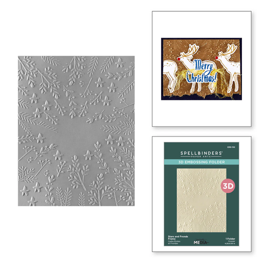 Spellbinders - 3D Embossing Folder - Stars and Fronds Frame
