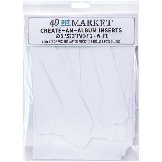 49 and Market - Create-An-Album Foundation Inserts - Assort 2: White