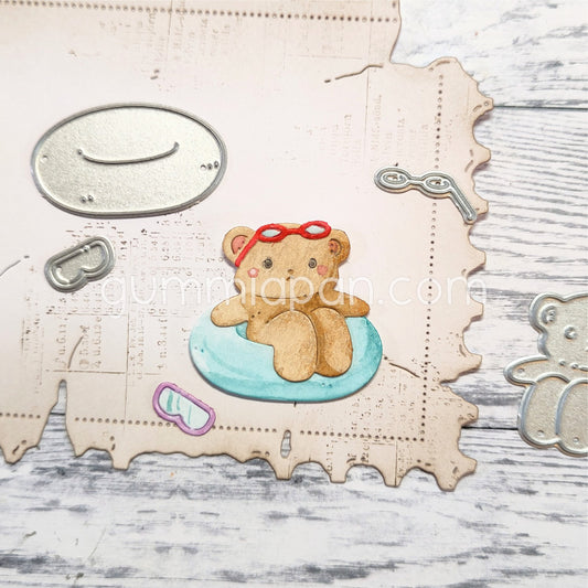 Gummiapan - Teddy in Bath Ring Die Set