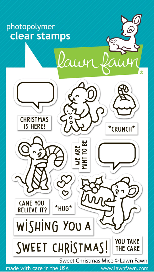 Lawn Fawn - Sweet Christmas Mice Stamp, Die and Stencil Bundle