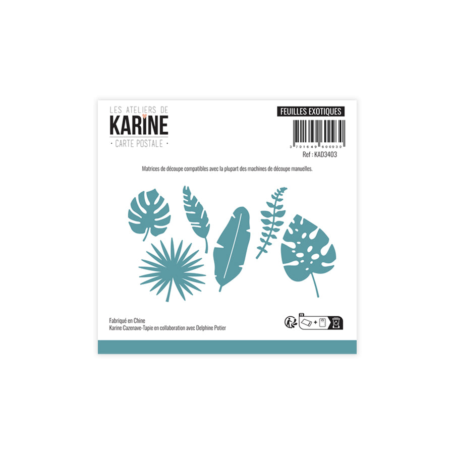Les Ateliers de Karine - Carte Postale - Feuilles Exotiques Die Set