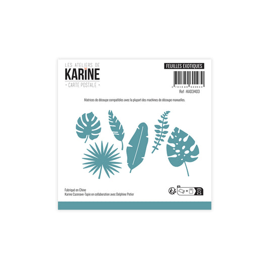 Les Ateliers de Karine - Carte Postale - Feuilles Exotiques Die Set