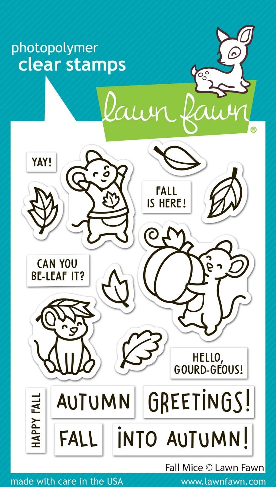 Lawn Fawn - Fall Mice Stamp, Die & Stencil Bundle