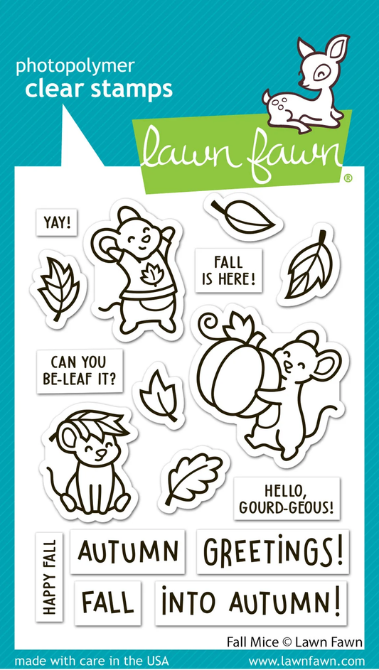 Lawn Fawn - Fall Mice Stamp, Die & Stencil Bundle
