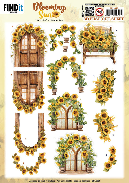 Find It Trading - Blooming Sun 3D Push Out Sheet - Rustic Sunlight