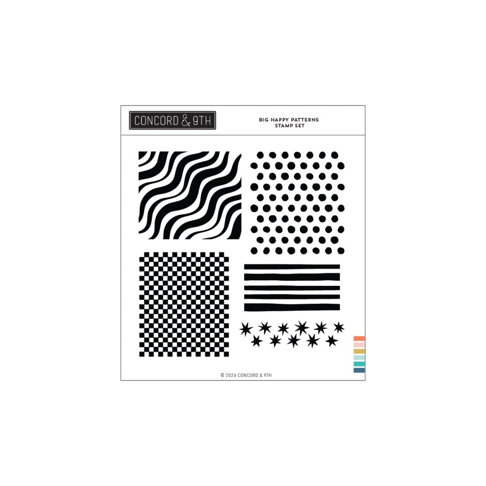 Concord & 9th - Big Happy Patterns Stamp Set
