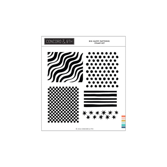 Concord & 9th - Big Happy Patterns Stamp Set