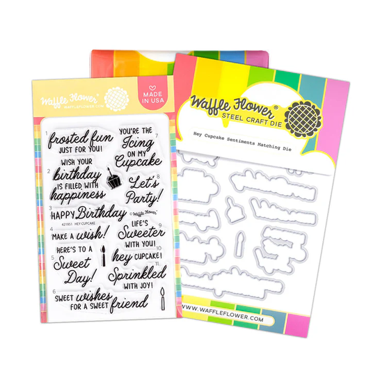 Waffle Flower - Hey Cupcake Sentiments Stamp & Die Bundle