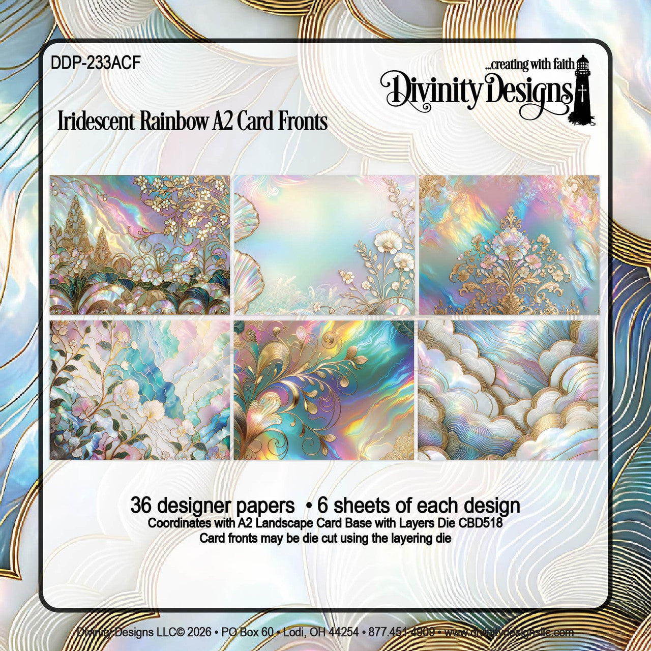 Divinity Designs - A2 Card Fronts - Iridescent Rainbow