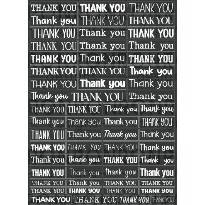RonRon Designs - Stickers - Thank You: Black