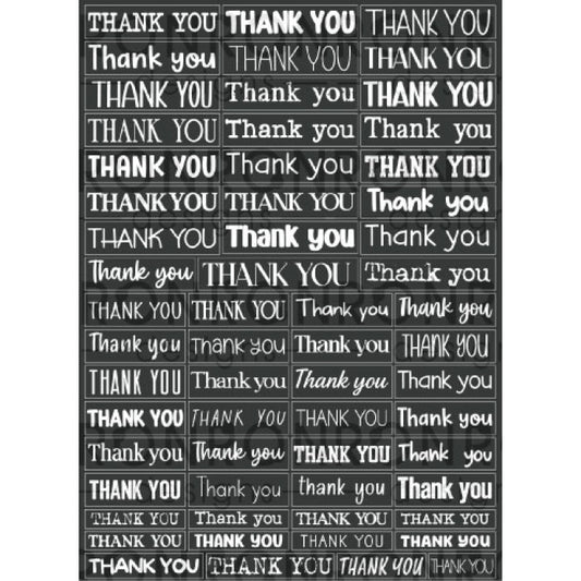 RonRon Designs - Stickers - Thank You: Black