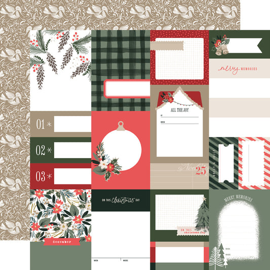 Simple Stories - Mistletoe & Holly - Cardstock: Journal Elements