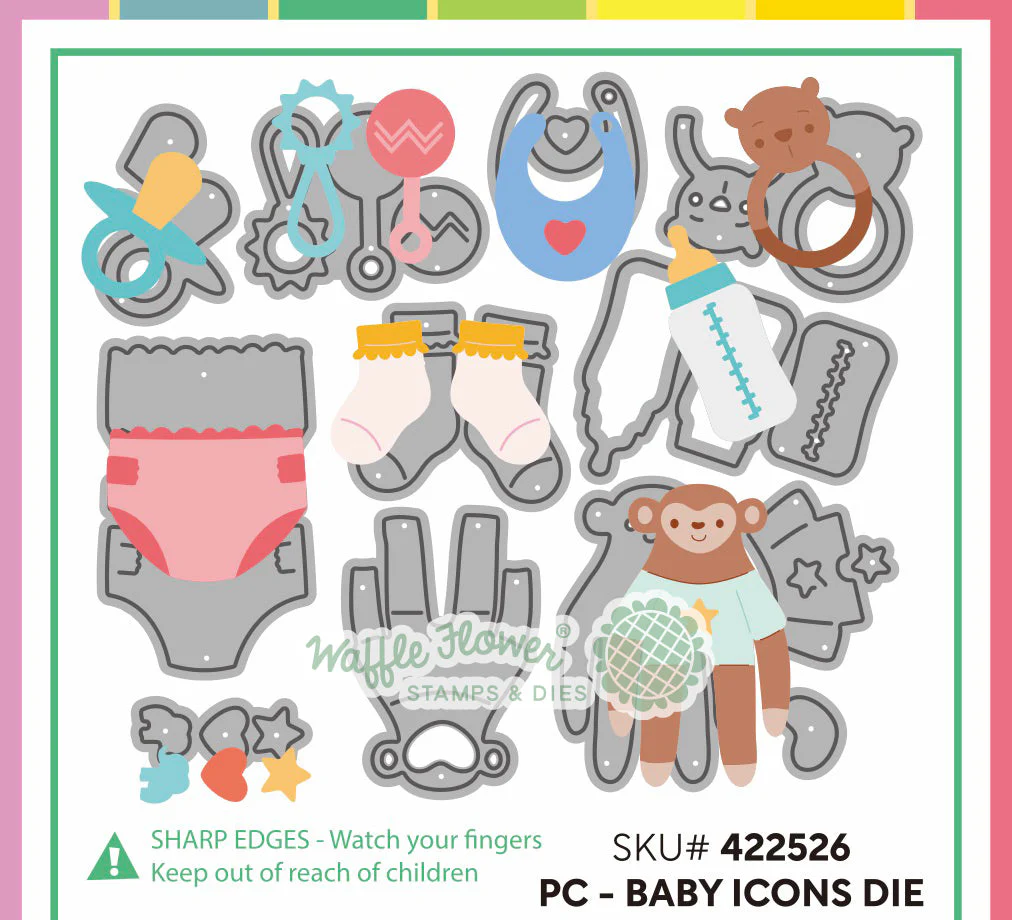 Waffle Flower - Postage Collage - Baby Icons Die Set
