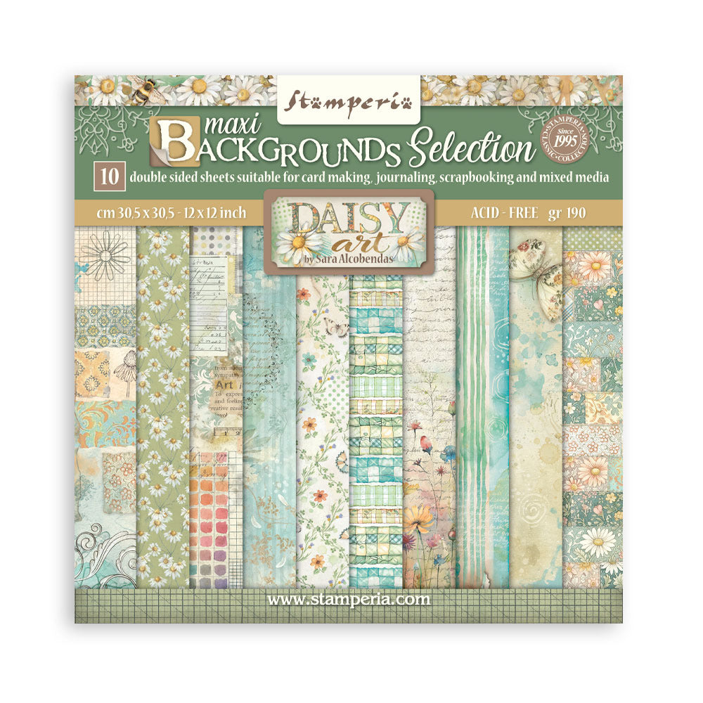 Stamperia - Daisy Art - 12x12 Maxi Backgrounds Paper Pad