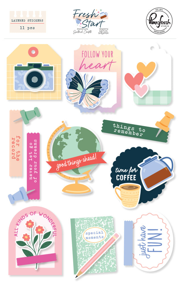 Pinkfresh - Fresh Start - Layered Stickers