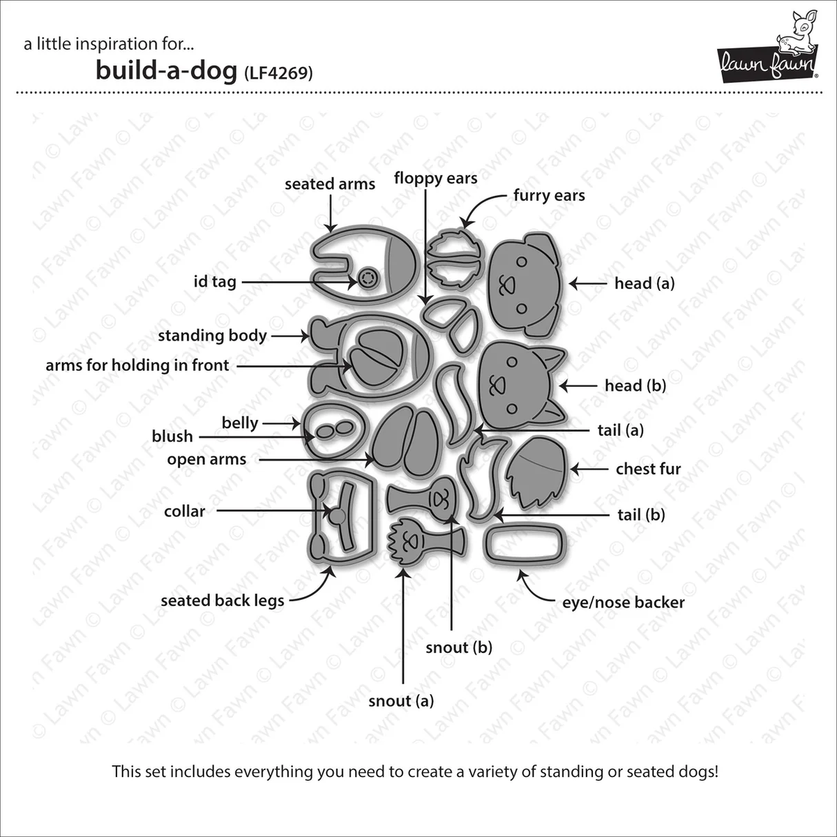 Lawn Fawn - Build-a-Dog Die Set