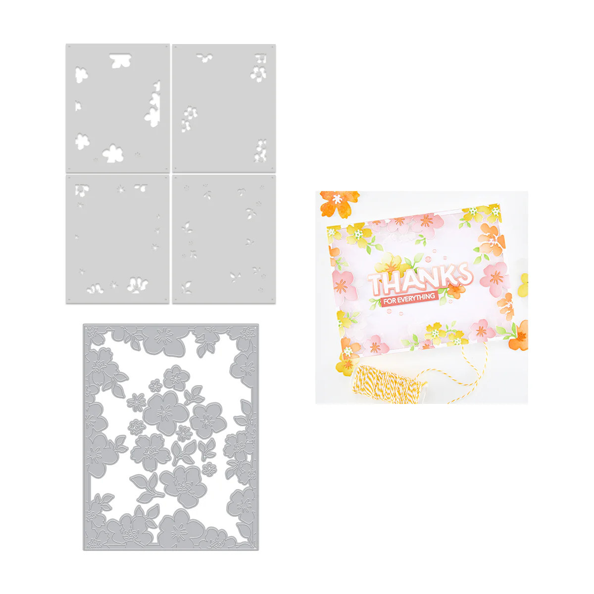Hero Arts - Floral Frame Die & Stencil Bundle