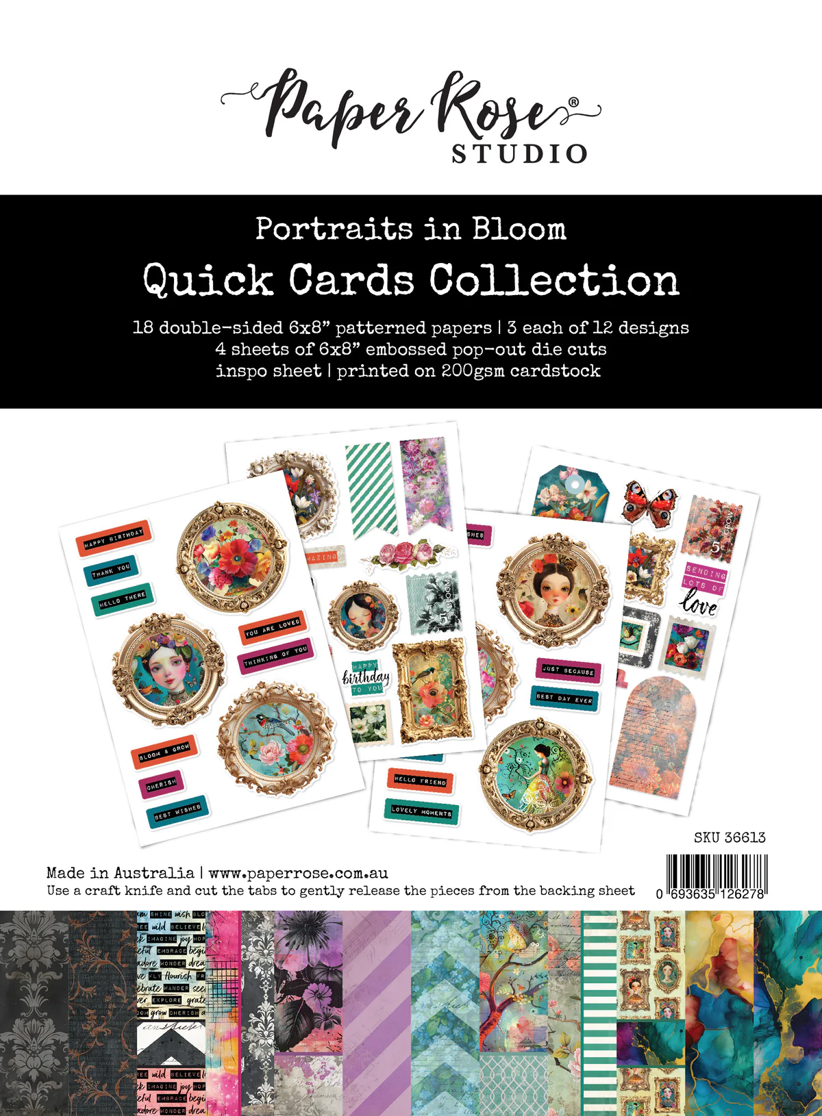 Paper Rose - Portraits in Bloom - Quick Cards Kit