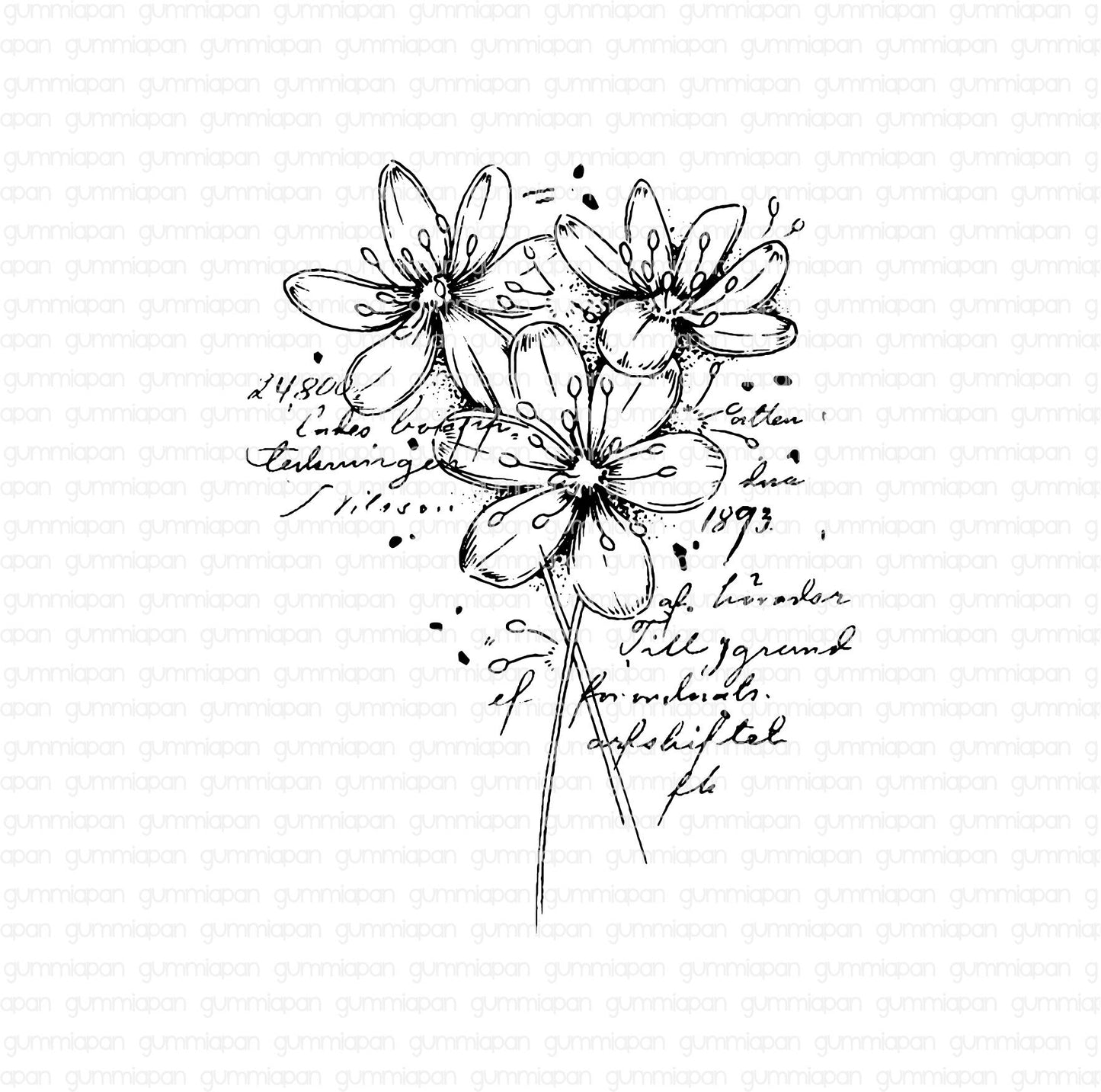 Gummiapan - Flower Collage Stamp