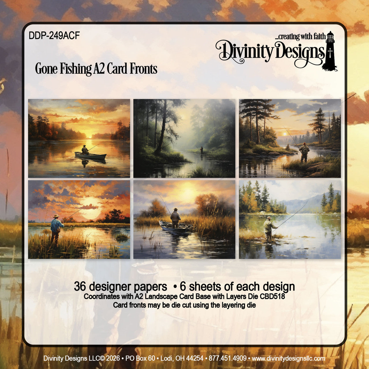 Divinity Designs - A2 Card Fronts - Gone Fishing