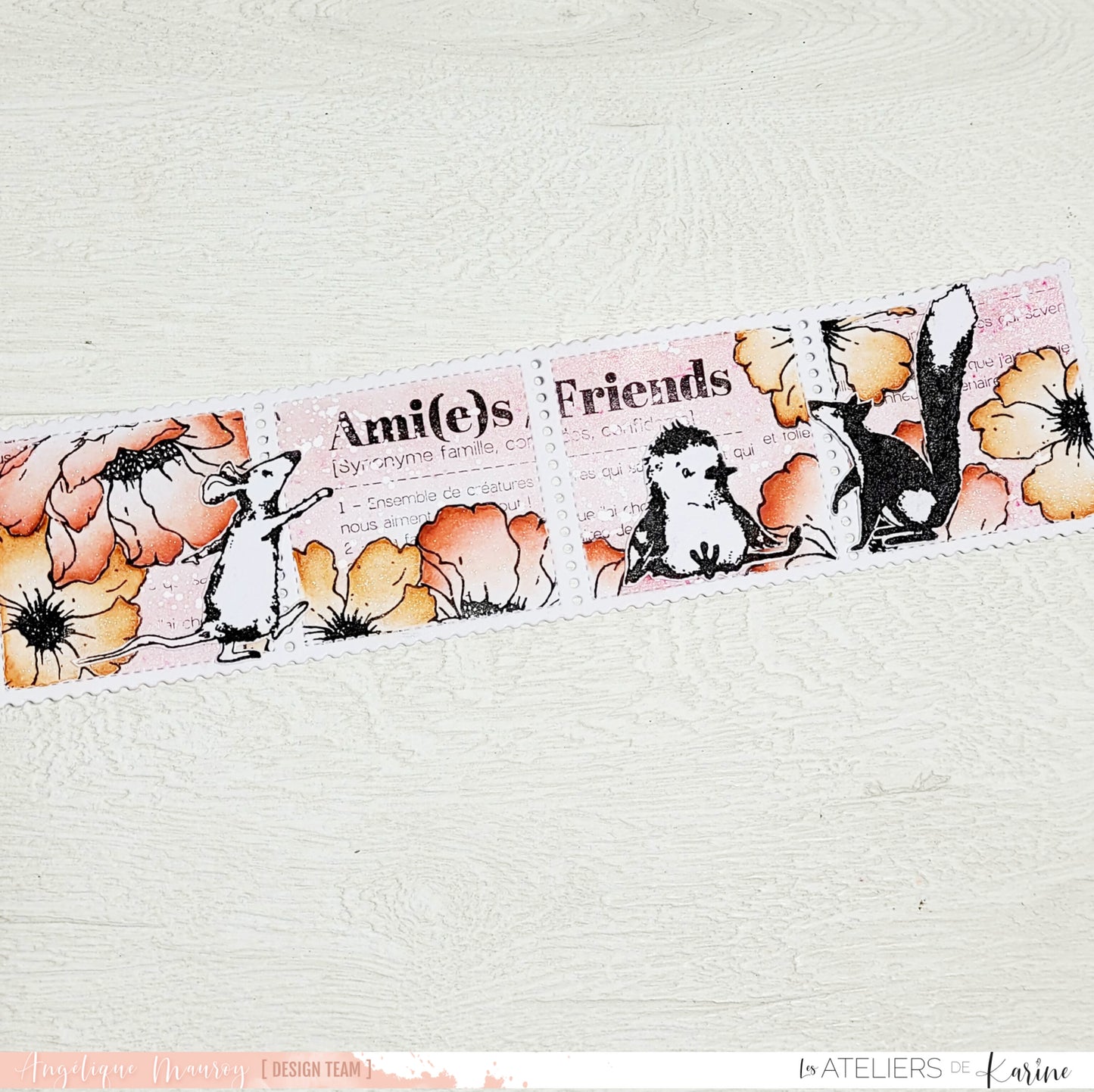 Les Ateliers de Karine - Carte Postale - Blocs de Timbres Stencil