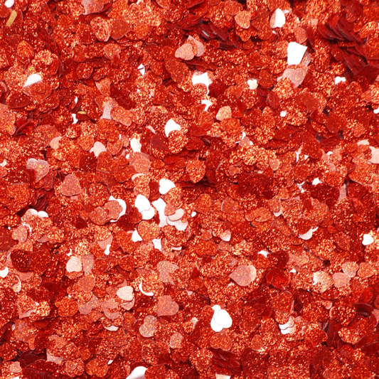 Trinity - Red Sparkle Hearts Confetti