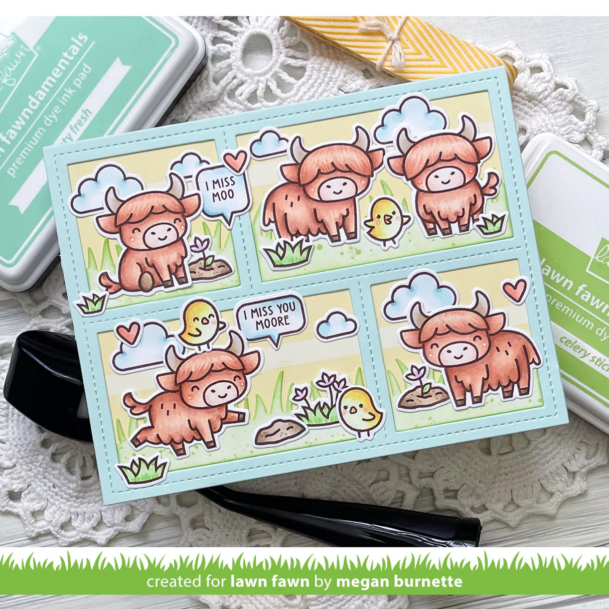Lawn Fawn - Highland Cows! Stamp, Stencil & Die Bundle