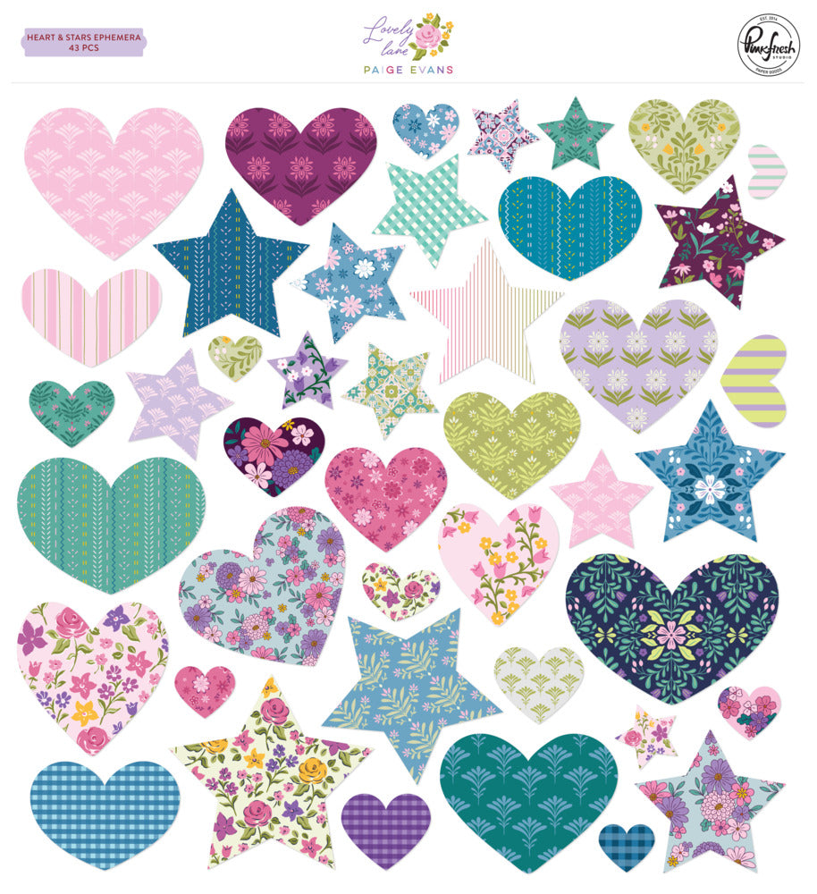 Pinkfresh - Lovely Lane - Hearts & Stars Ephemera