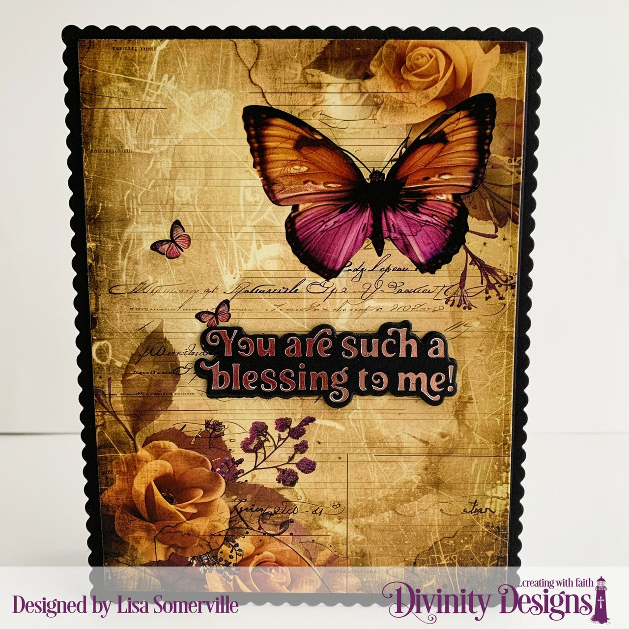 Divinity Designs - A2 Card Fronts - Ephemera Letters