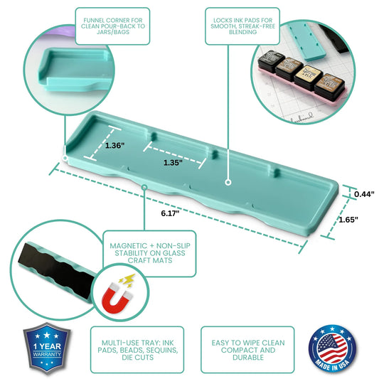 Glassboard Studio - MagInk Quad Tray - Seaside Teal