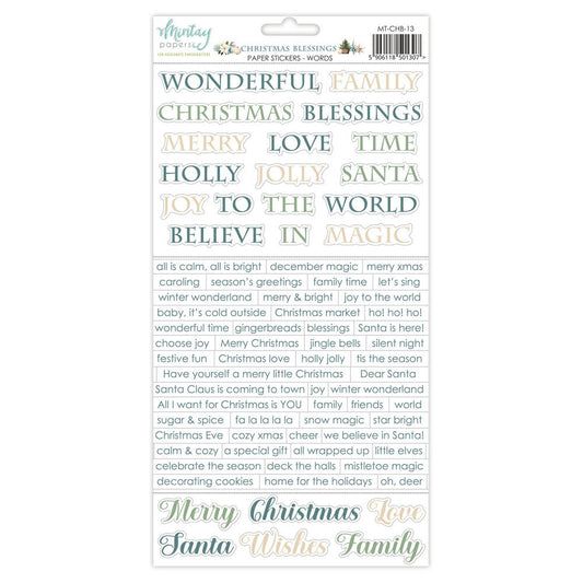 Mintay - Christmas Blessings - Cardstock Stickers: Words