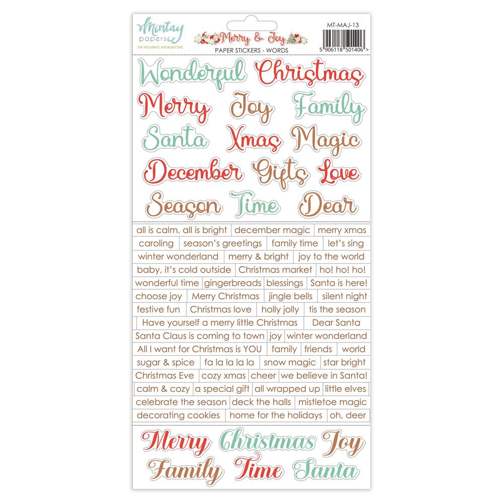 Mintay - Merry & Joy - Cardstock Stickers: Words