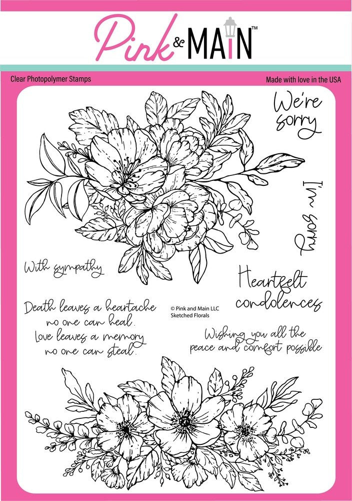 Pink & Main - Sketched Floral Stamp Set