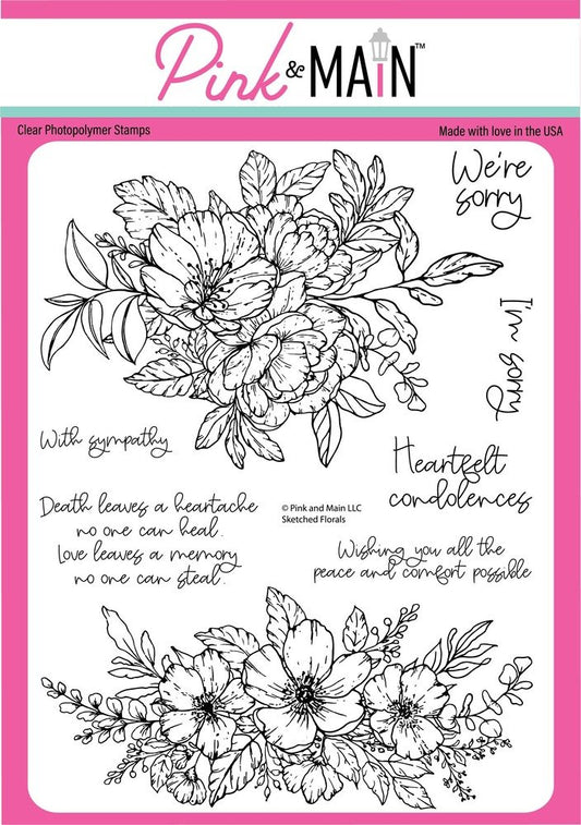 Pink & Main - Sketched Floral Stamp Set