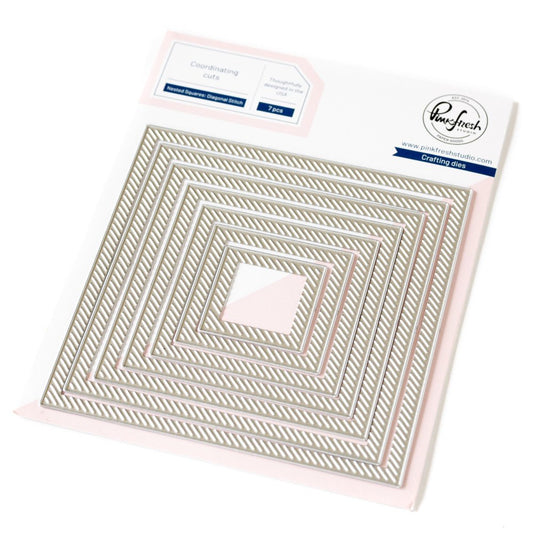 Pinkfresh - Nested Squares Diagonal Stitch Die Set