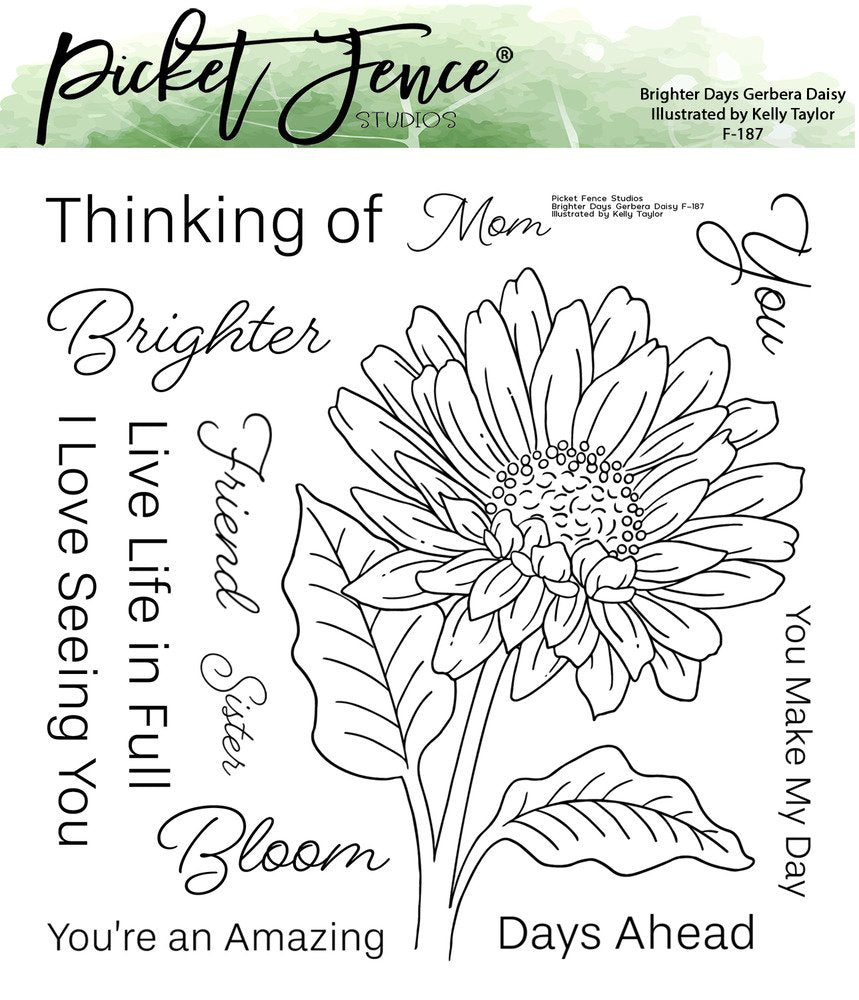 Picket Fence - Brighter Days Gerbera Daisy Stamp & Die Bundle