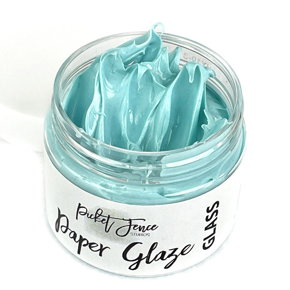 Picket Fence - Paper Glaze Glass - Sea Glass Blue