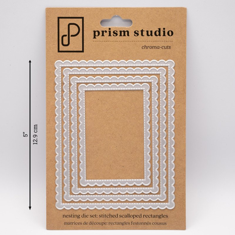 Prism Studio - Nesting Stitched Scalloped Rectangles Die Set