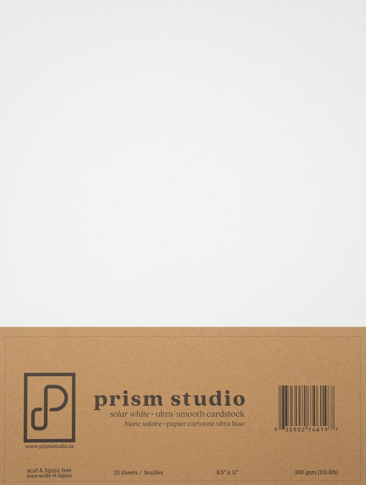 Prism Studio - Ultra Smooth Cardstock - Solar White 110lb: 25pk