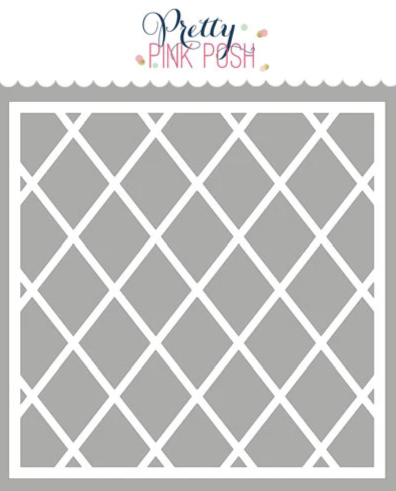 Pretty Pink Posh - Diamond Grid Stencil