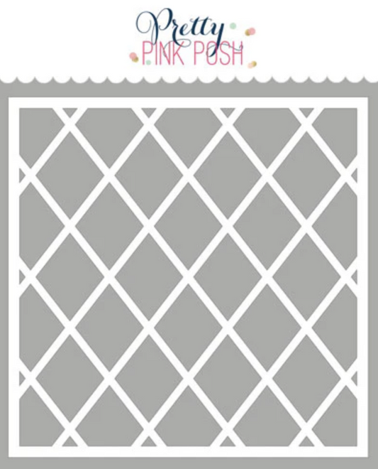 Pretty Pink Posh - Diamond Grid Stencil