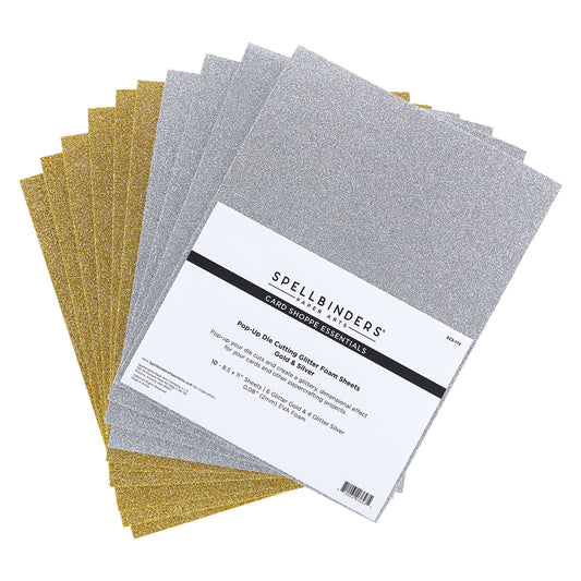 Spellbinders - Pop-Up Glitter Foam - Gold & Silver