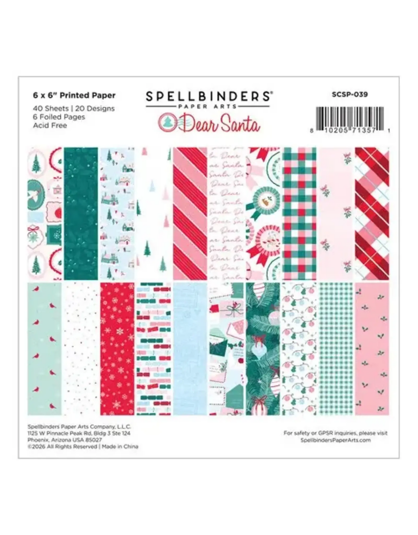 Spellbinders - Dear Santa - 6x6 Paper Pack