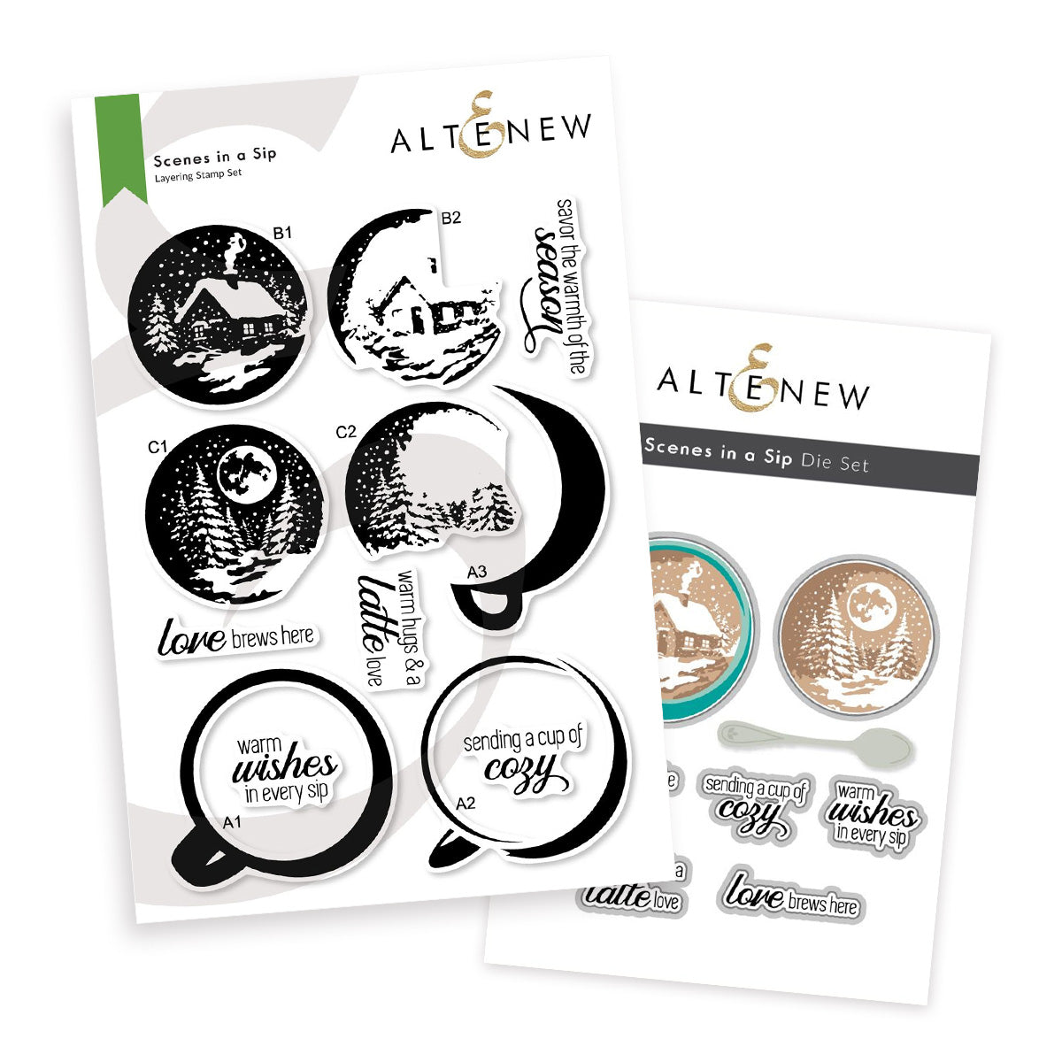 Altenew - Scenes In A Sip Stamp & Die Bundle