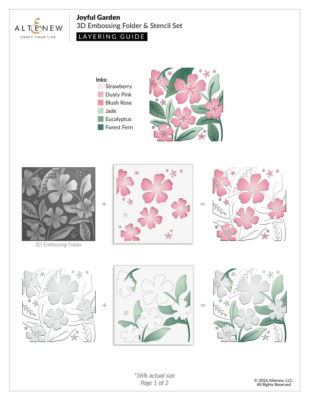 Altenew - Joyful Garden 3D Embossing Folder & Stencil Bundle