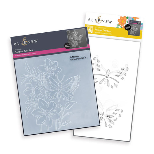 Altenew - Serene Garden Stencil & Embossing Folder Bundle