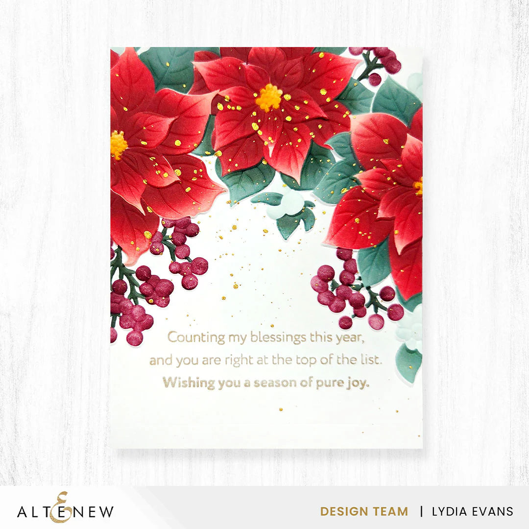 Altenew - Winterberry Poinsettias 3D Embossing Folder & Stencil Bundle