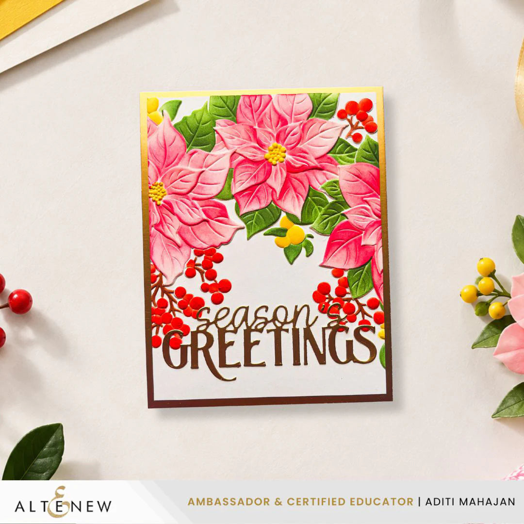Altenew - Winterberry Poinsettias 3D Embossing Folder & Stencil Bundle